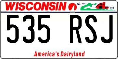 WI license plate 535RSJ