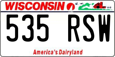 WI license plate 535RSW