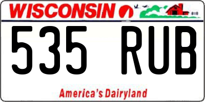 WI license plate 535RUB