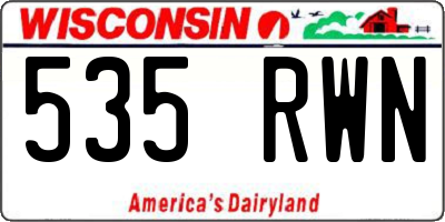 WI license plate 535RWN