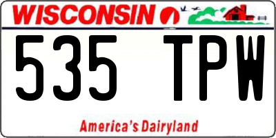 WI license plate 535TPW