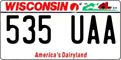 WI license plate 535UAA