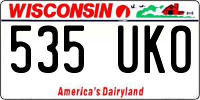 WI license plate 535UKO