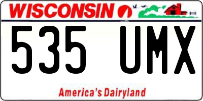 WI license plate 535UMX