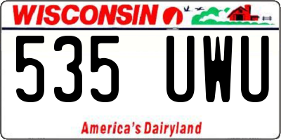 WI license plate 535UWU