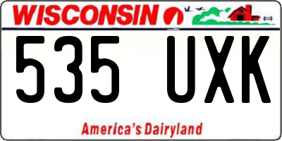 WI license plate 535UXK