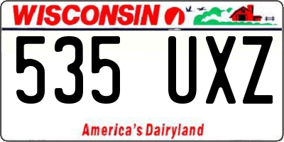 WI license plate 535UXZ