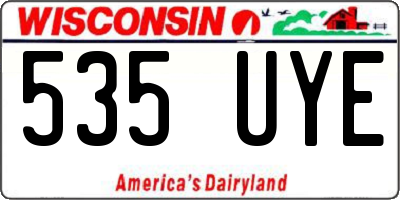 WI license plate 535UYE