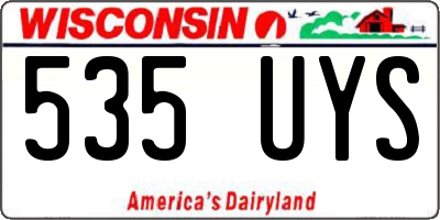 WI license plate 535UYS
