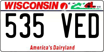 WI license plate 535VED
