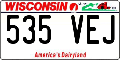 WI license plate 535VEJ
