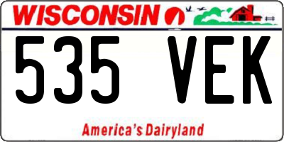 WI license plate 535VEK