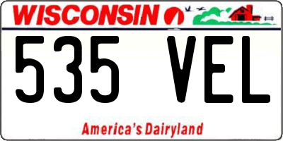 WI license plate 535VEL
