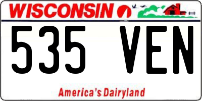 WI license plate 535VEN