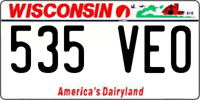 WI license plate 535VEO