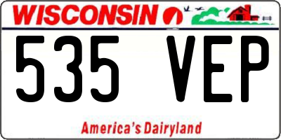 WI license plate 535VEP