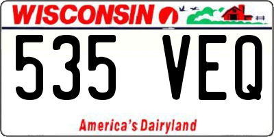 WI license plate 535VEQ