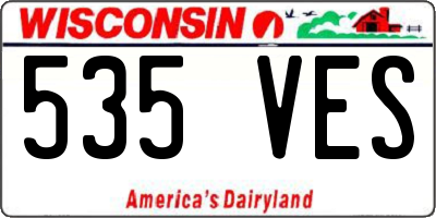 WI license plate 535VES
