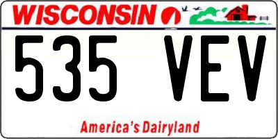 WI license plate 535VEV