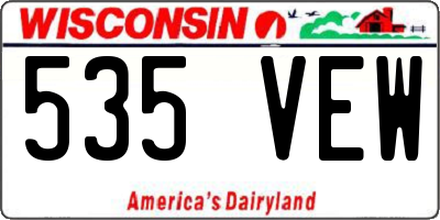 WI license plate 535VEW