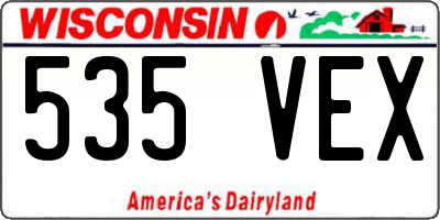 WI license plate 535VEX