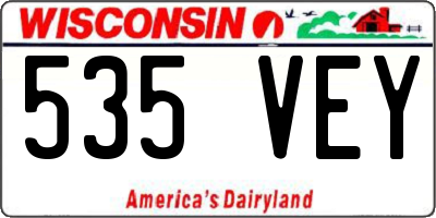 WI license plate 535VEY