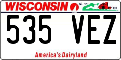 WI license plate 535VEZ