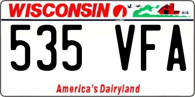 WI license plate 535VFA