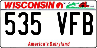 WI license plate 535VFB