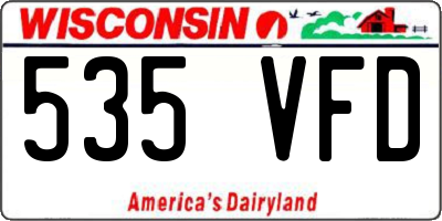 WI license plate 535VFD