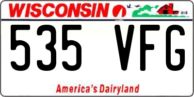 WI license plate 535VFG