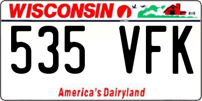WI license plate 535VFK