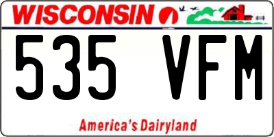 WI license plate 535VFM