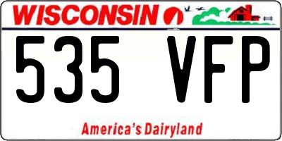 WI license plate 535VFP