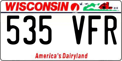 WI license plate 535VFR