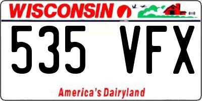 WI license plate 535VFX