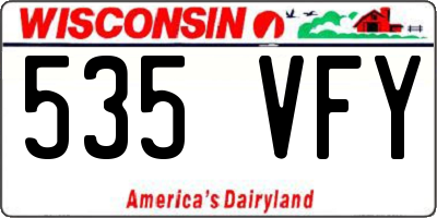 WI license plate 535VFY