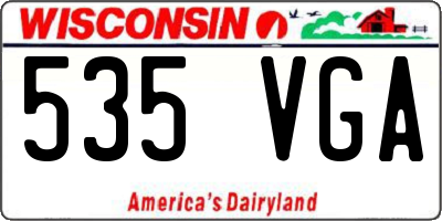 WI license plate 535VGA
