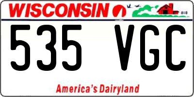 WI license plate 535VGC