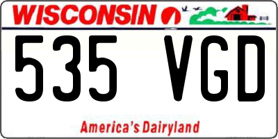 WI license plate 535VGD