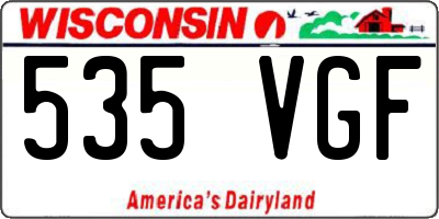 WI license plate 535VGF