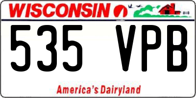 WI license plate 535VPB