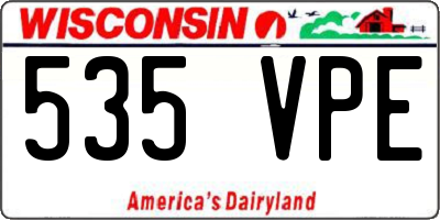 WI license plate 535VPE