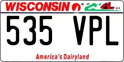 WI license plate 535VPL