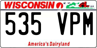 WI license plate 535VPM