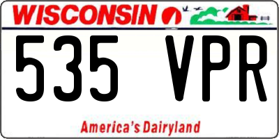 WI license plate 535VPR