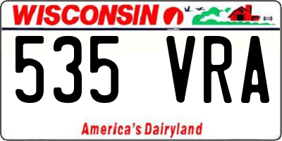 WI license plate 535VRA