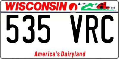WI license plate 535VRC