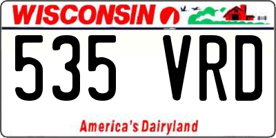 WI license plate 535VRD