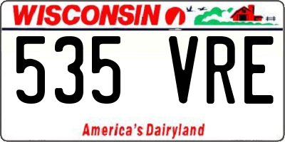 WI license plate 535VRE